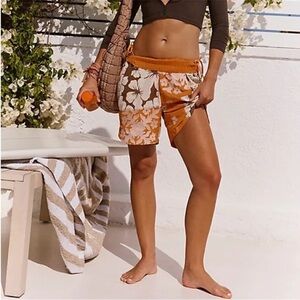 FP Movement by Free People Orange Floral Coverup Shorts